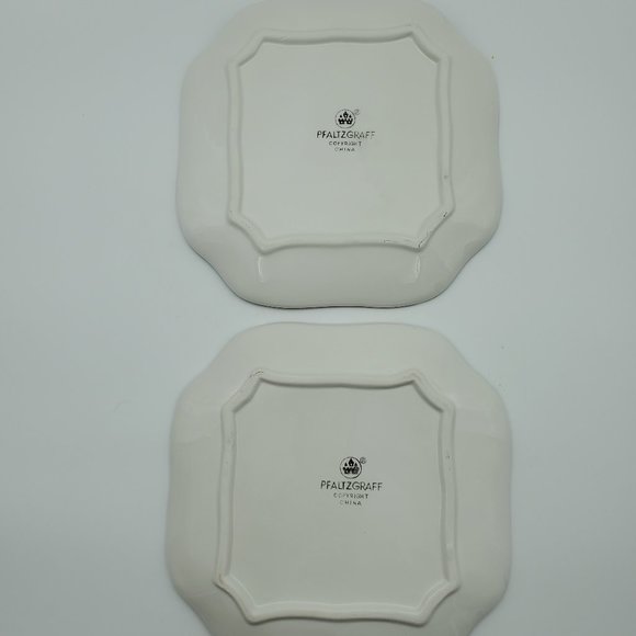 Pfaltzgraff Snow Bear Polar Bear Lunch Salad Cookie Plates Red Green Blue Plaid - Picture 7 of 7